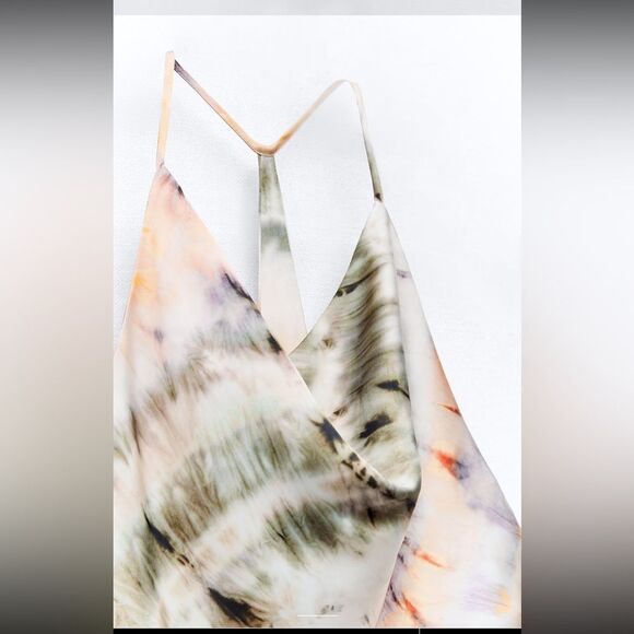 ZARA TIE DYE PRINT MIDI DRESS - Picture 9 of 9